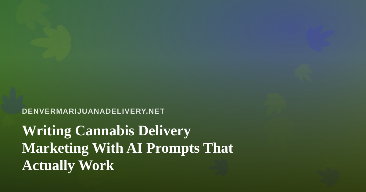 Writing Cannabis Delivery Marketing With AI Prompts That Actually Work